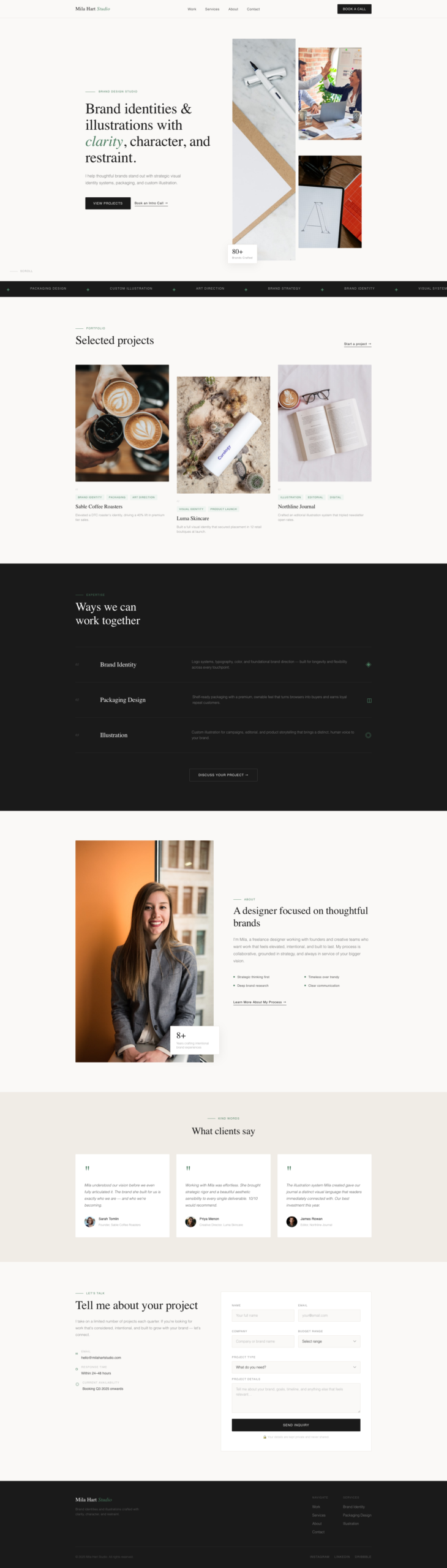 Mila Hart Studio website