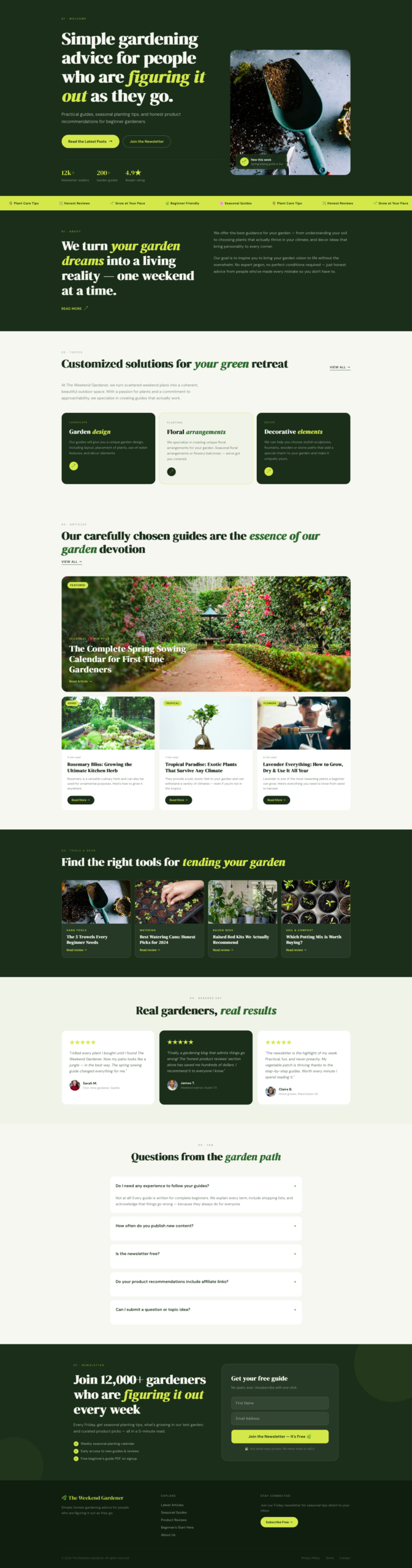 The Weekend Gardener website